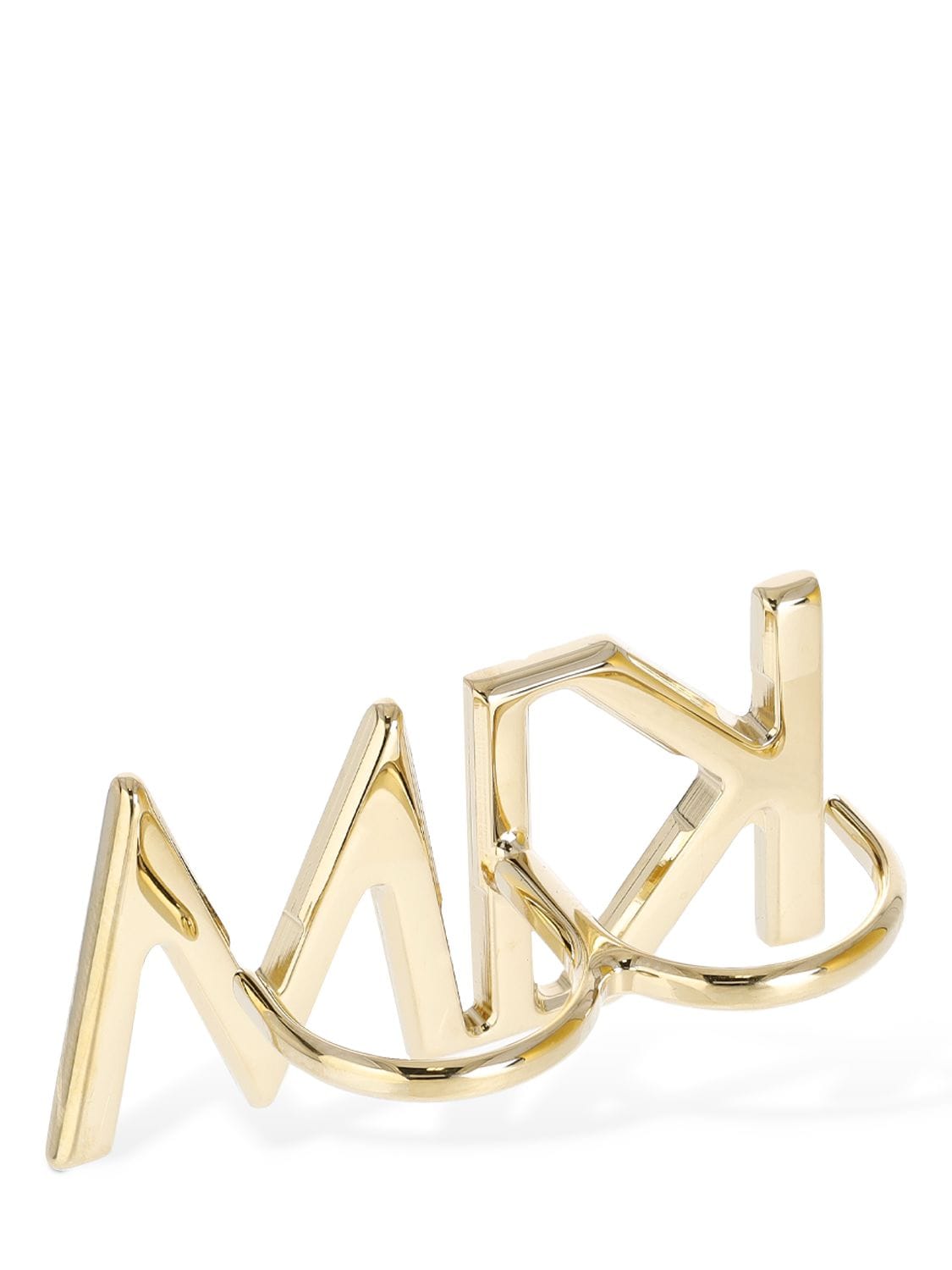 Shop Dolce & Gabbana Kim Letters Double Ring In Gold