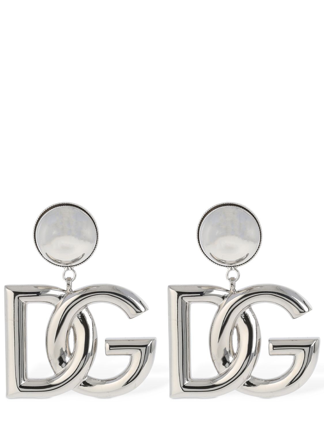 Dolce & Gabbana Dg Pop Big Clip-on Earrings In Silver
