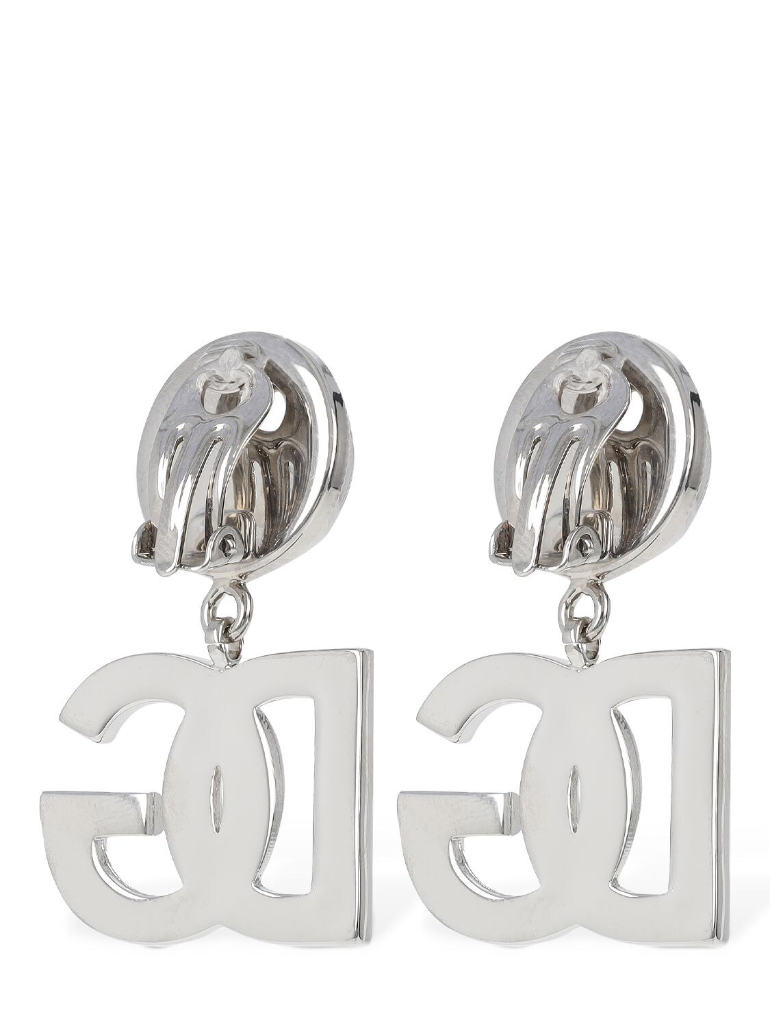 Shop Dolce & Gabbana Dg Pop Clip-on Earrings In Silver