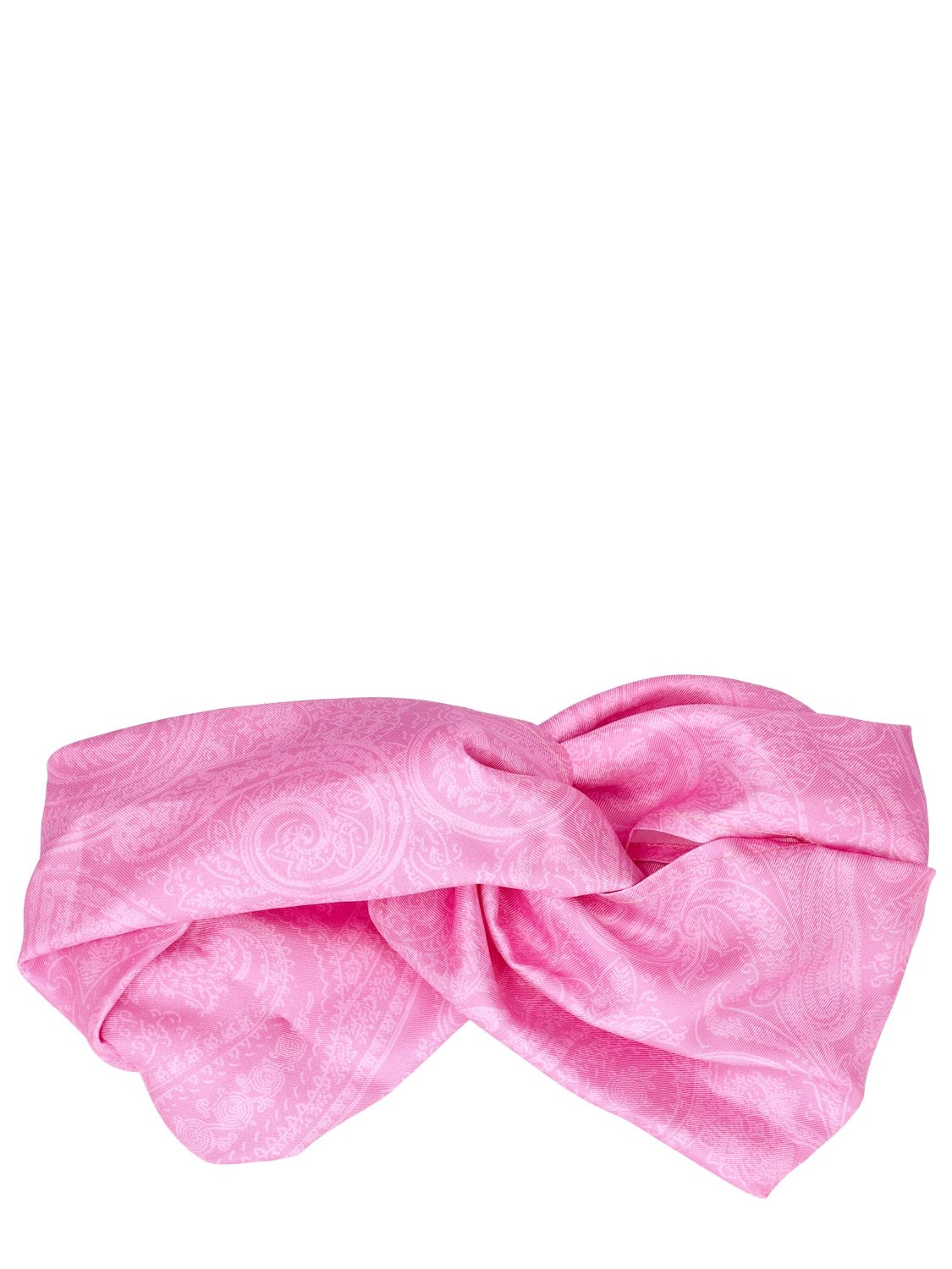 Etro Silk Headband W/ Knot In Pink