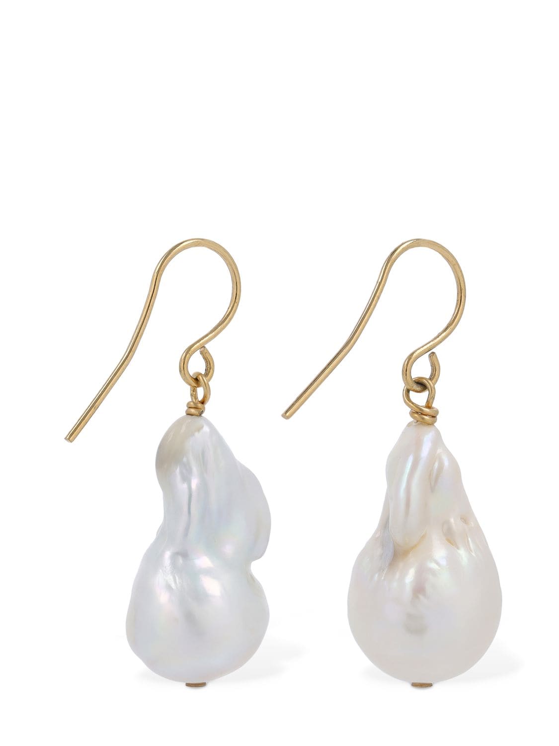Shop Jil Sander Grainy 1 Drop Earrings In Gold,pearl
