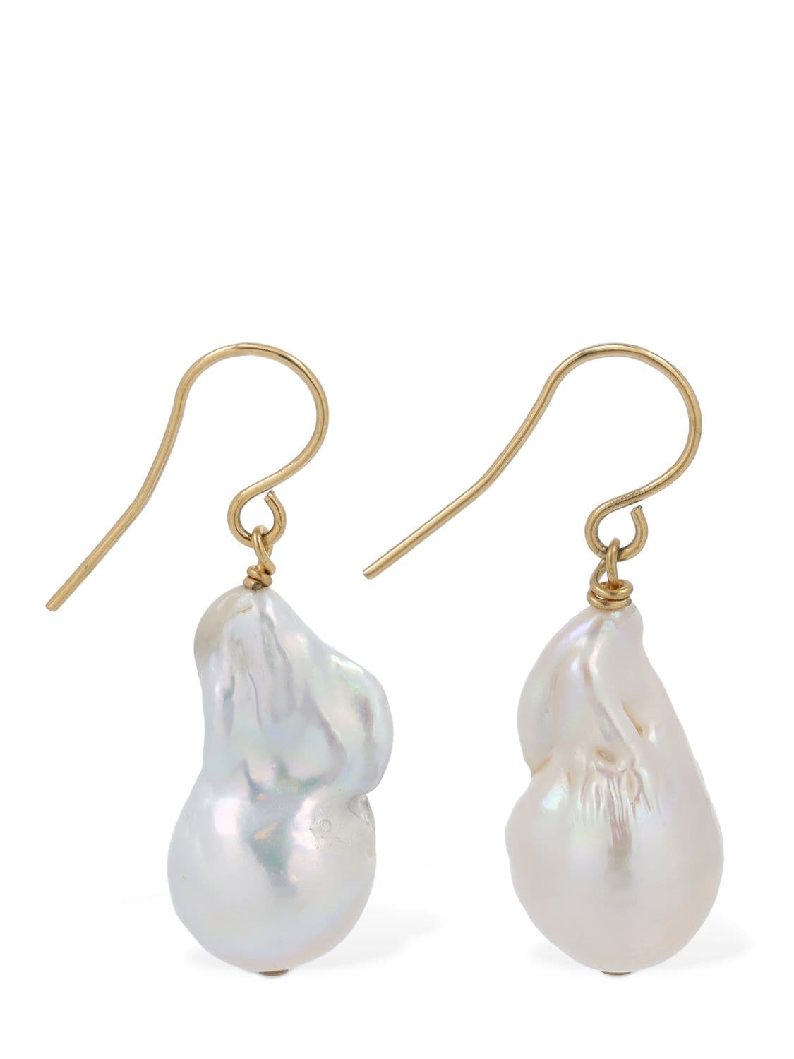 Shop Jil Sander Grainy 1 Drop Earrings In Gold,pearl