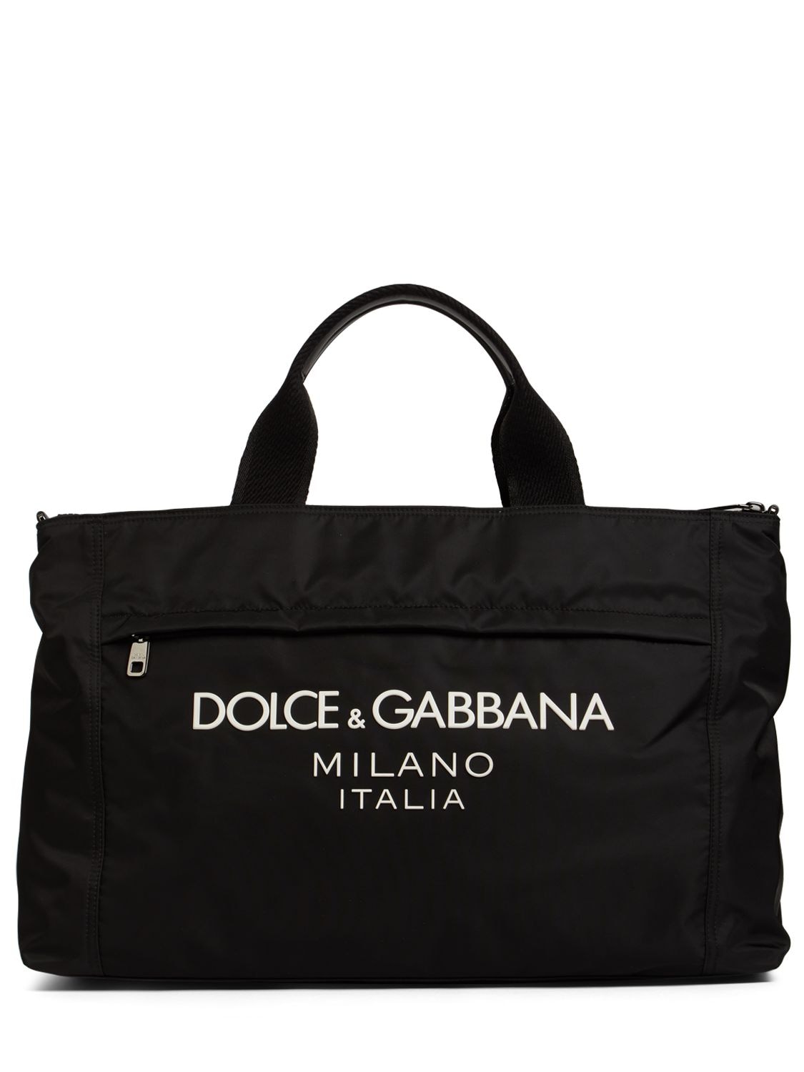 DOLCE & GABBANA Logo Nylon & Leather Duffle Bag