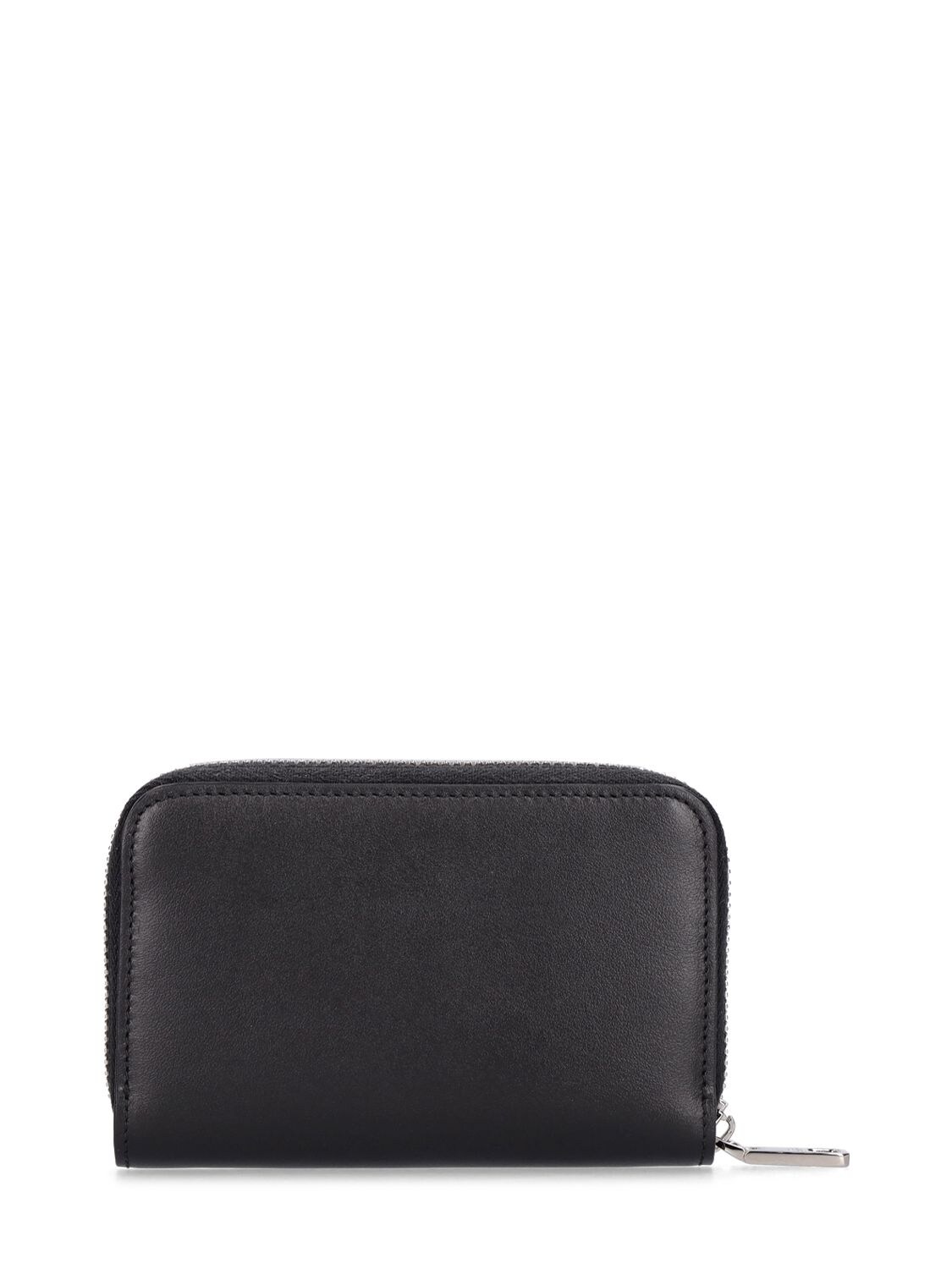 Shop Dolce & Gabbana Logo Embossed Leather Zip Wallet In Black