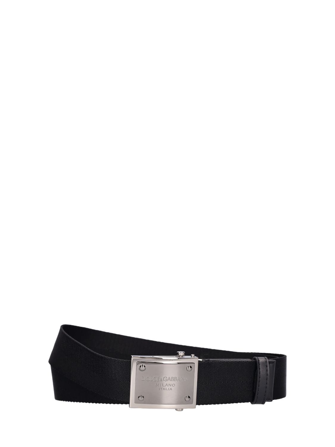 Dolce & Gabbana 3.5cm Logo Webbing Belt In Black