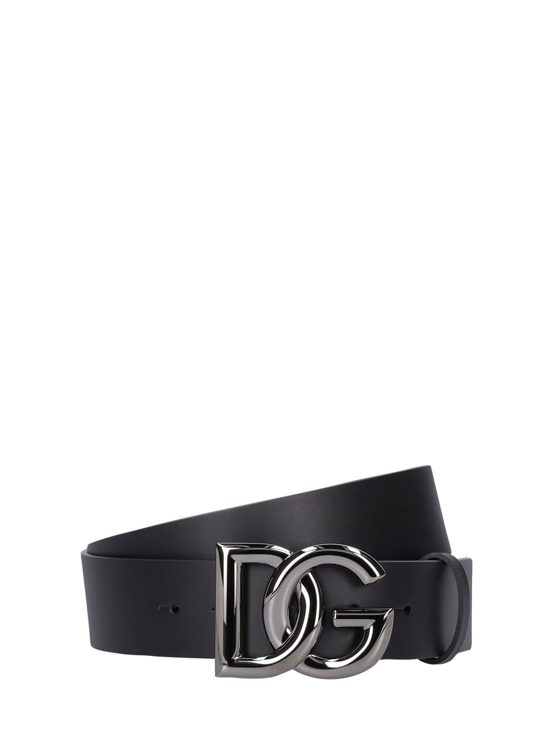 Dolce & Gabbana 4cm Logo Leather Belt In Black