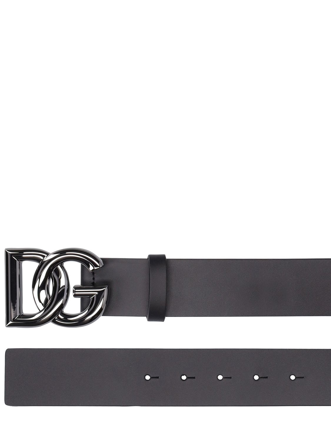 Shop Dolce & Gabbana 4cm Logo Leather Belt In Black