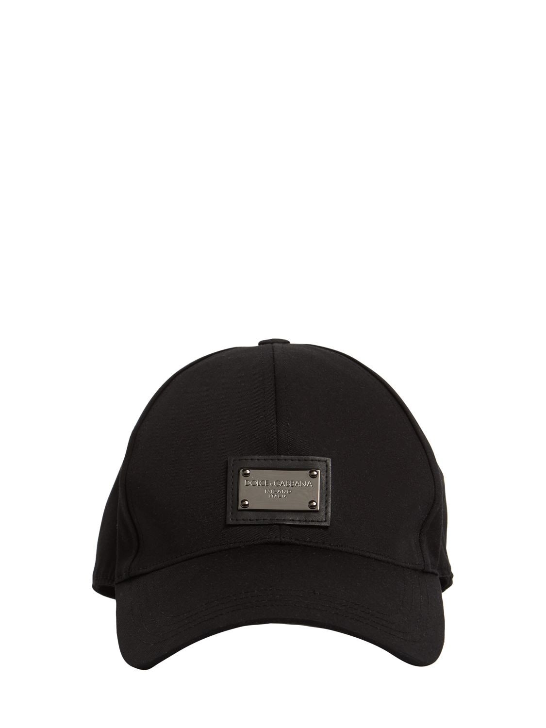 Dolce & Gabbana Stretch Cotton Baseball Cap In Black