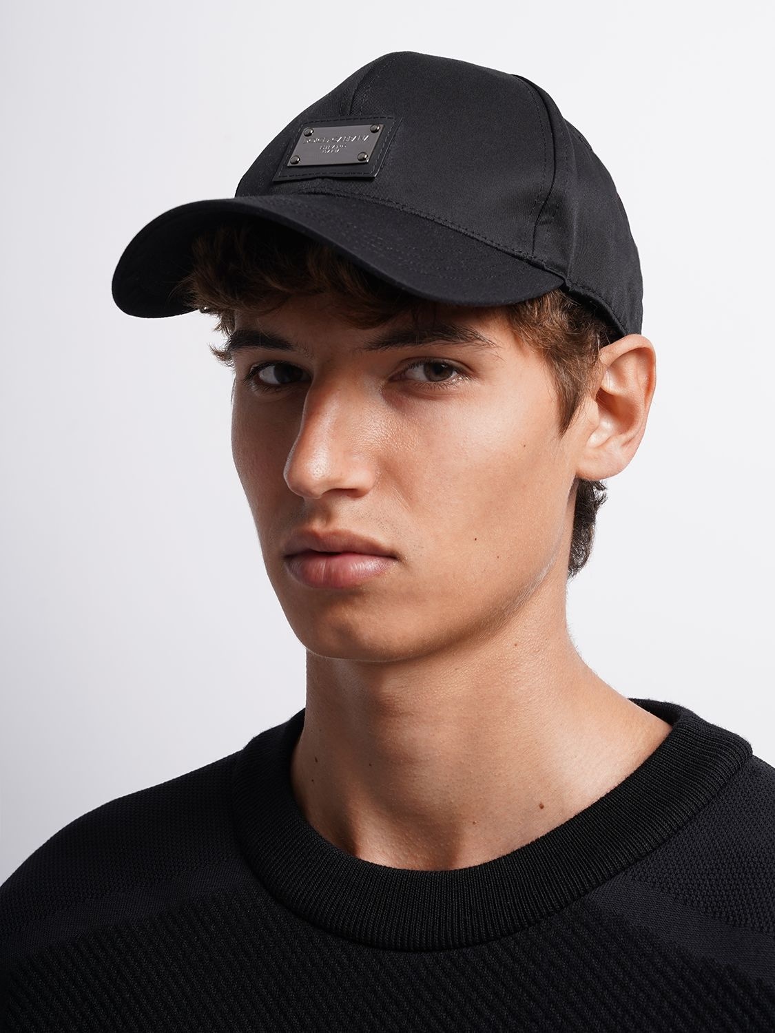 Shop Dolce & Gabbana Logo Plaque Baseball Hat In Black