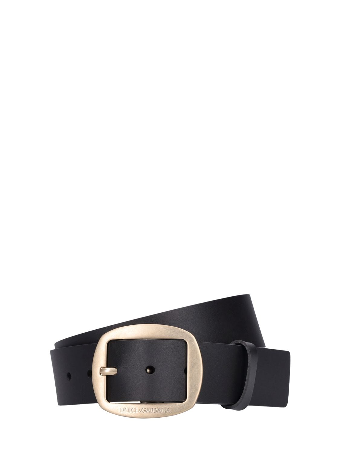 Dolce & Gabbana 4cm Leather Belt In Black