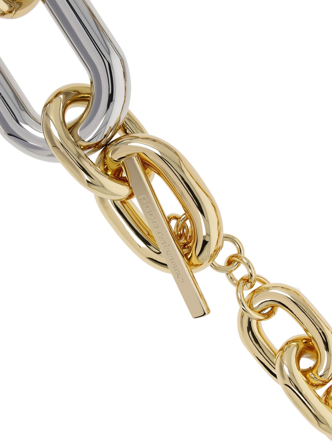 Shop Rabanne Xl Link Bicolor Collar Necklace In Gold,silver