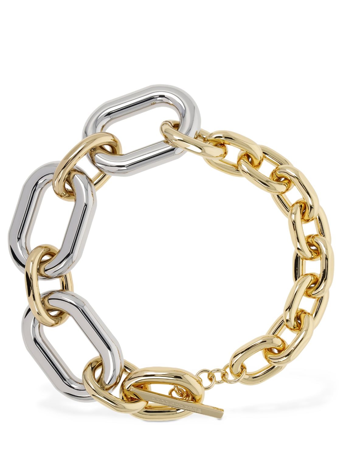 Rabanne Xl Link Bicolor Collar Necklace In Gold,silver