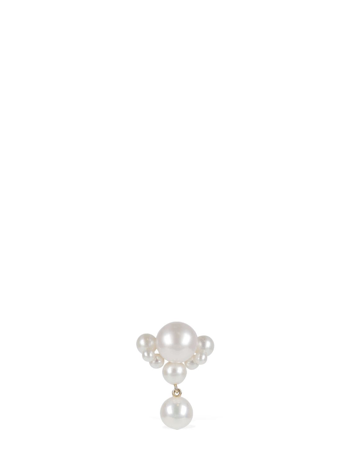Shop Sophie Bille Brahe Grande Chambre De Perle Mono Earring In Pearl