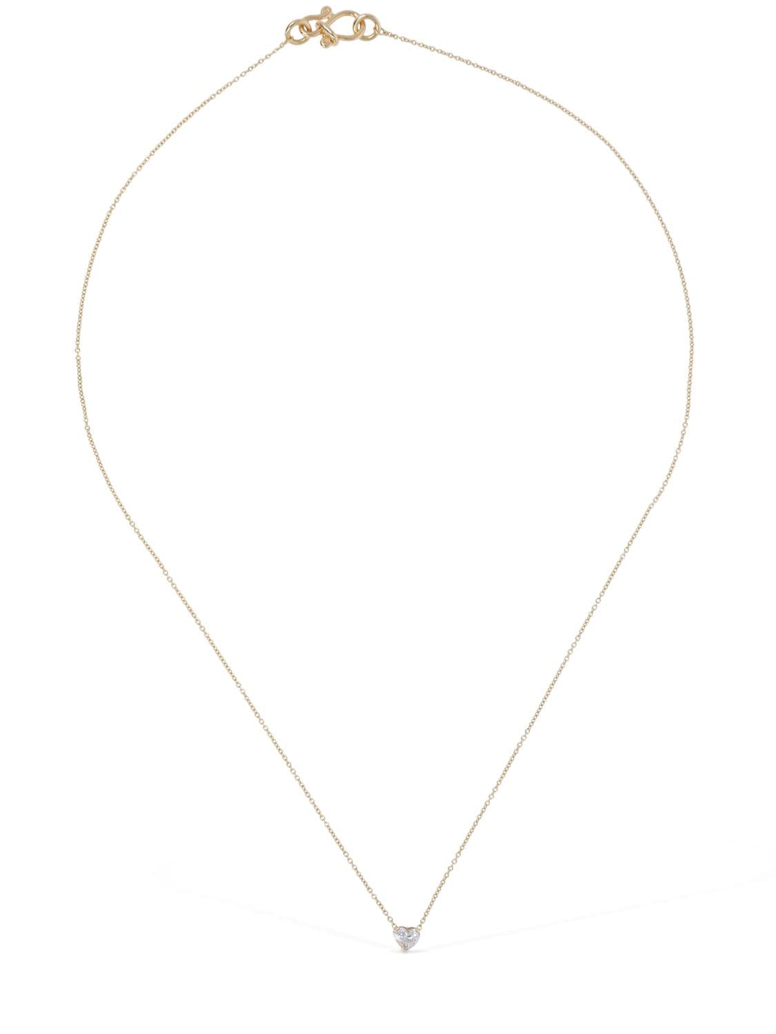 Sophie Bille Brahe 18kt Diamond Orangerie De Coeur Necklace In Crystal,gold