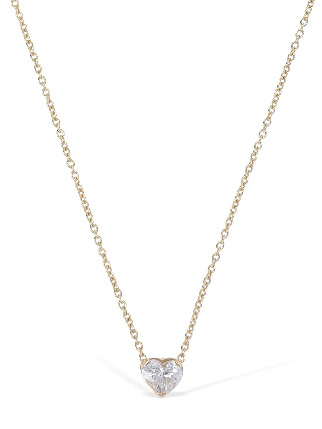 Shop Sophie Bille Brahe 18kt Diamond Orangerie De Coeur Necklace In Crystal,gold
