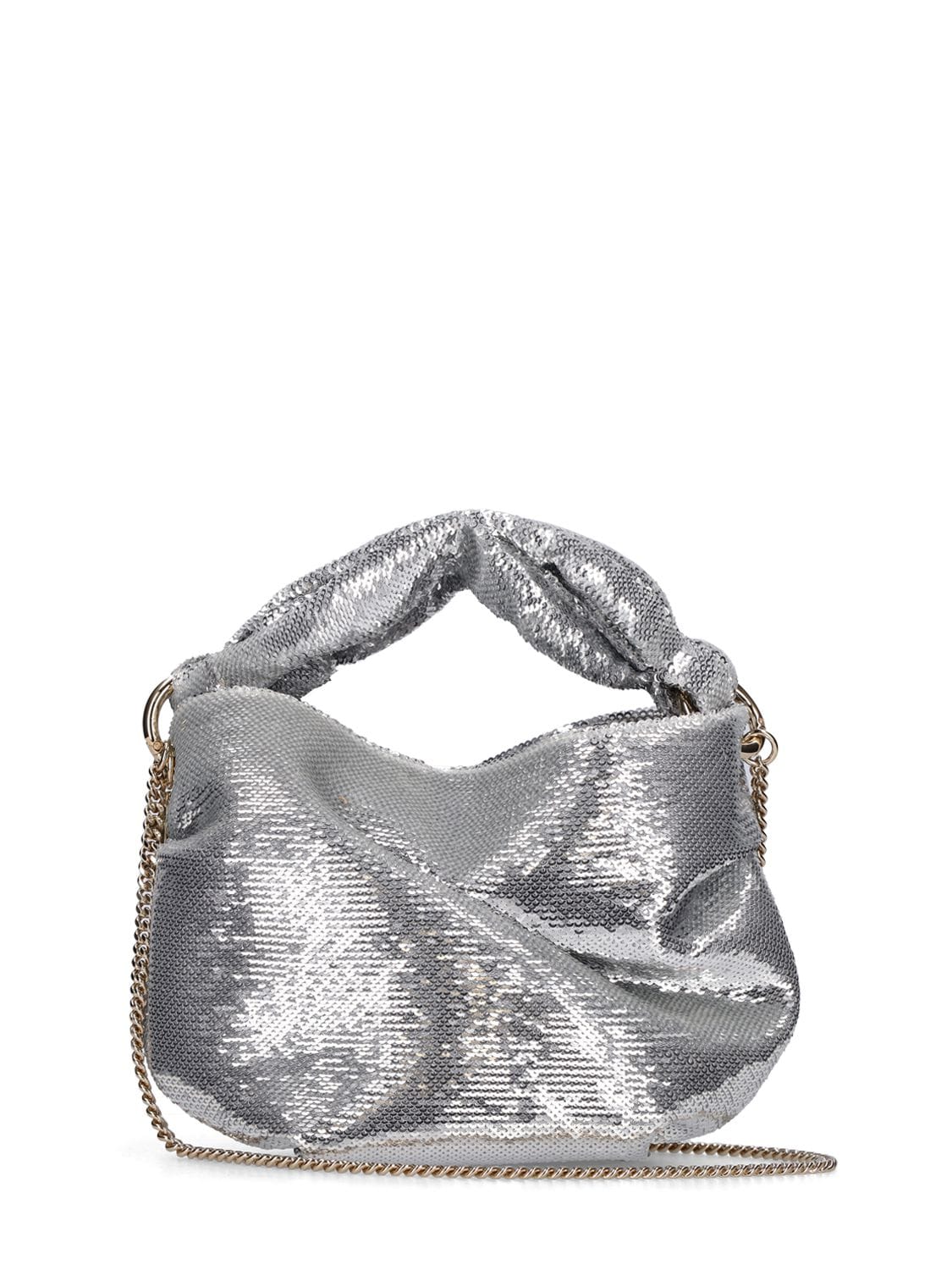 Jimmy Choo Bonny Shiny Top Handle Bag In Silver | ModeSens