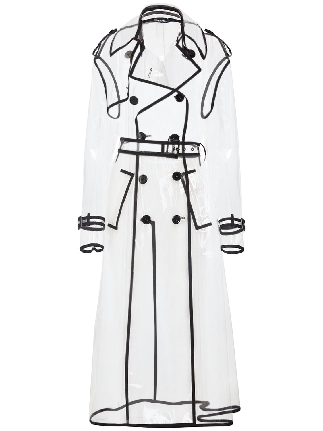 Image of Transparent Double Breasted Trench Coat