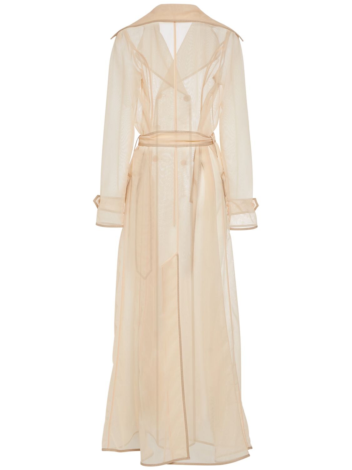 Shop Dolce & Gabbana Tech Marquisette Belted Trench Coat In Nude