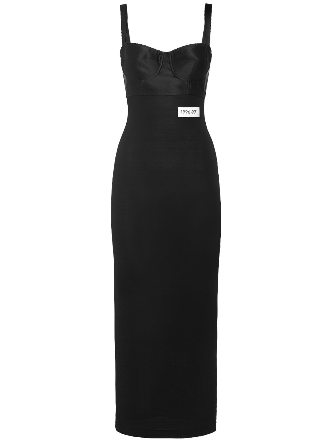 Dolce & Gabbana Organzino & Satin Corset Long Dress In Black