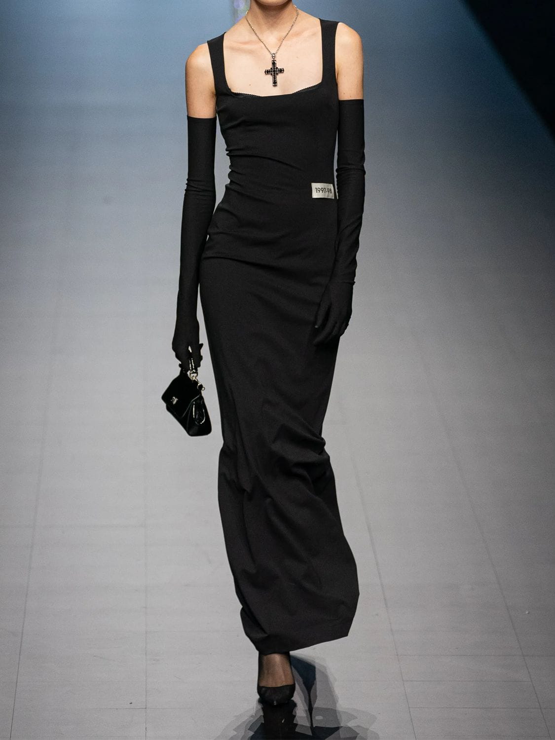 Shop Dolce & Gabbana Punto Milano Jersey Long Dress In Black