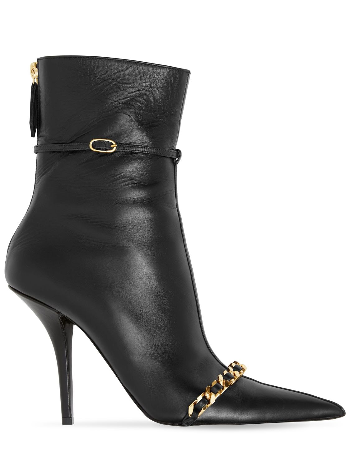 BURBERRY 100MM ANDREA LEATHER ANKLE BOOTS