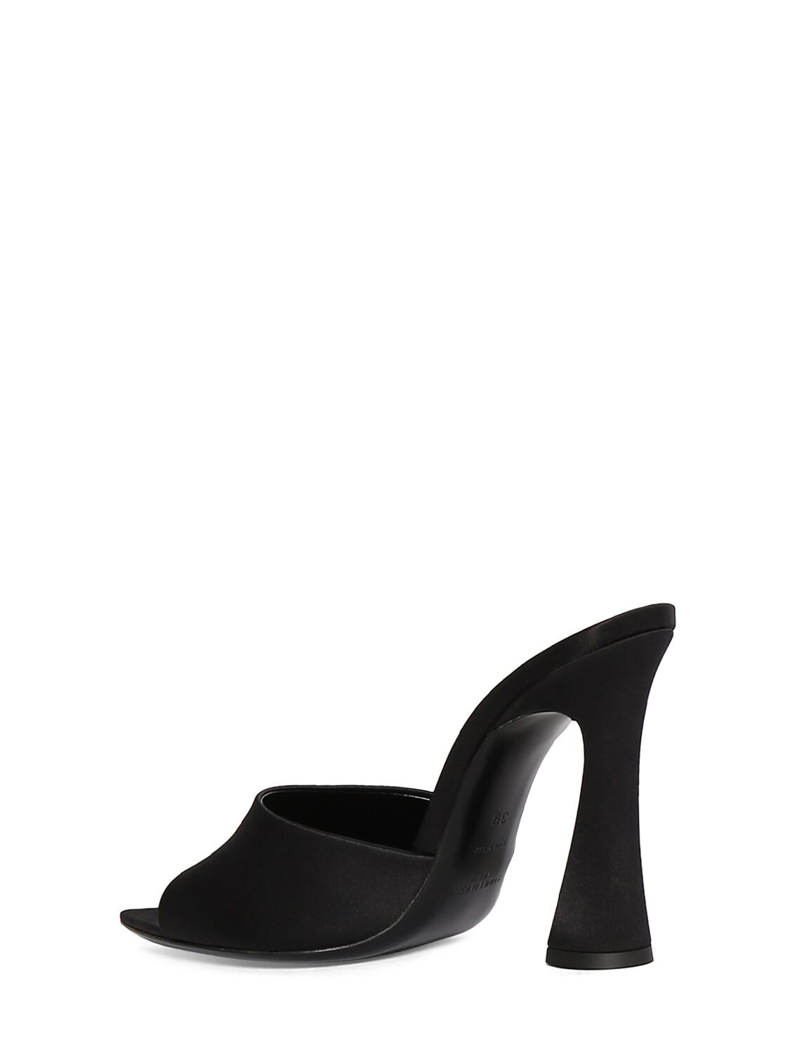 Shop Saint Laurent 105mm Suite Satin Mule Sandals In Black