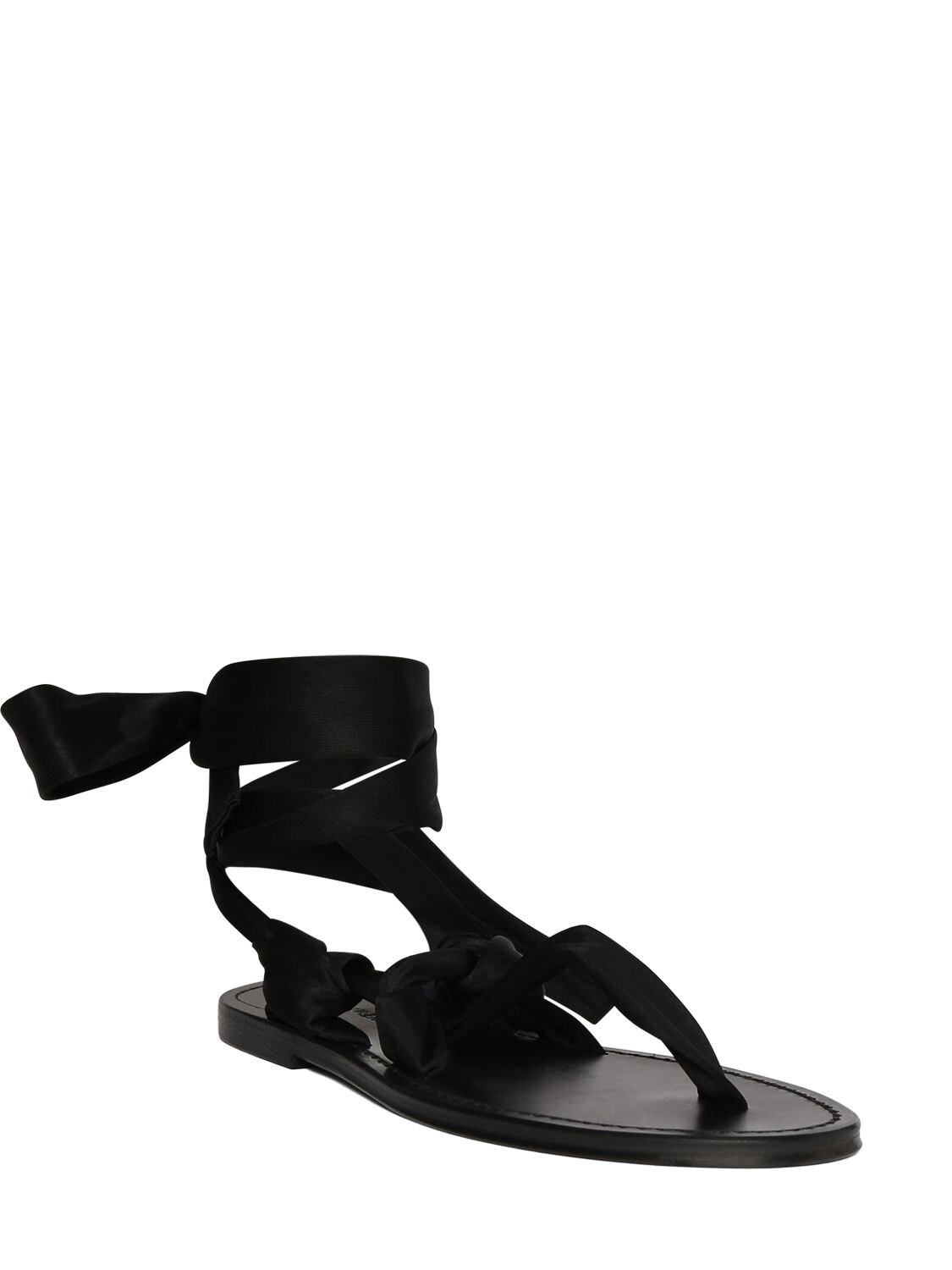 Shop Saint Laurent 10mm Nola Jersey Sandals In Black