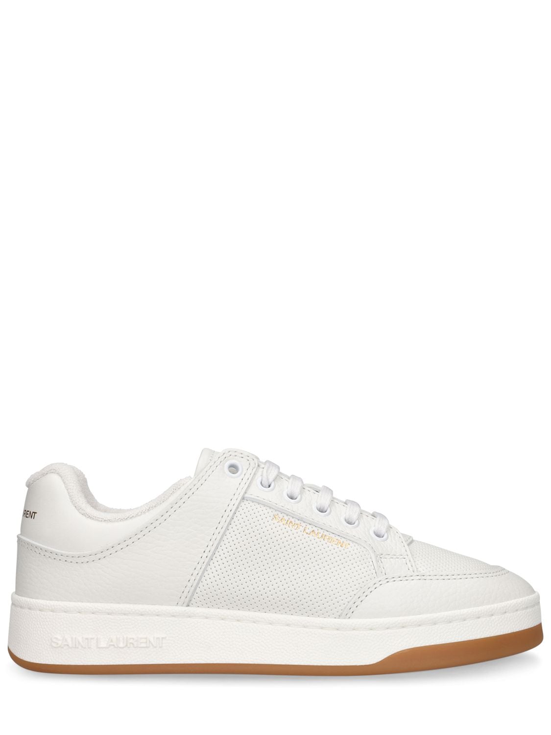 Shop Saint Laurent 20mm Sl61 Low Top Leather Sneakers In White