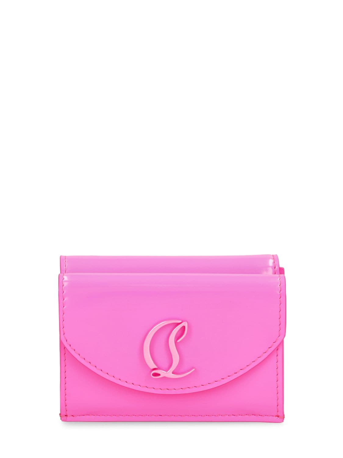 Christian Louboutin Loubi54 Leather Compact Wallet In 亮粉色