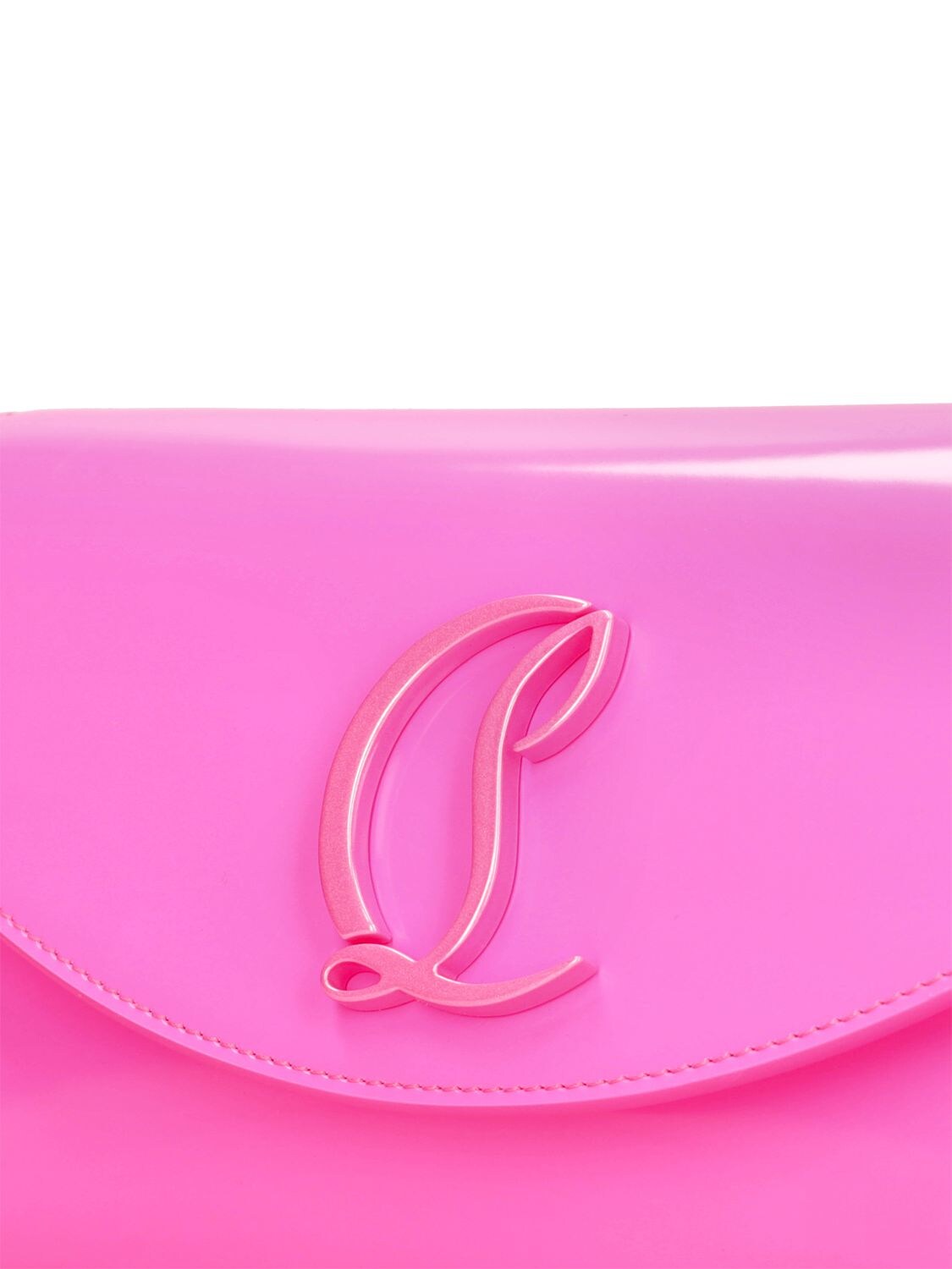 Christian Louboutin Loubi54 Hot Pink Patent Leather Shoulder Bag New