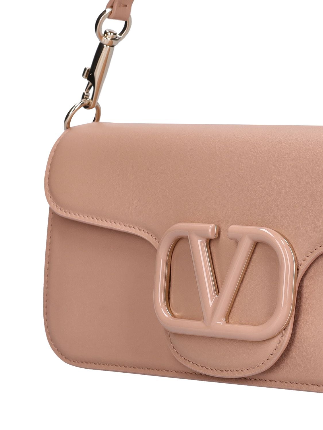 Shop Valentino Loco' Leather Shoulder Bag In Rose Cannelle