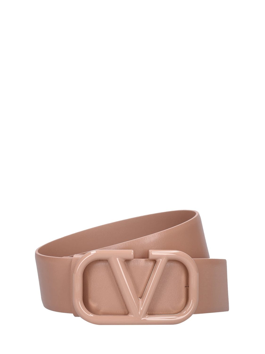 Shop Valentino 40mm Vlogo Signature Belt In Rose Cannelle