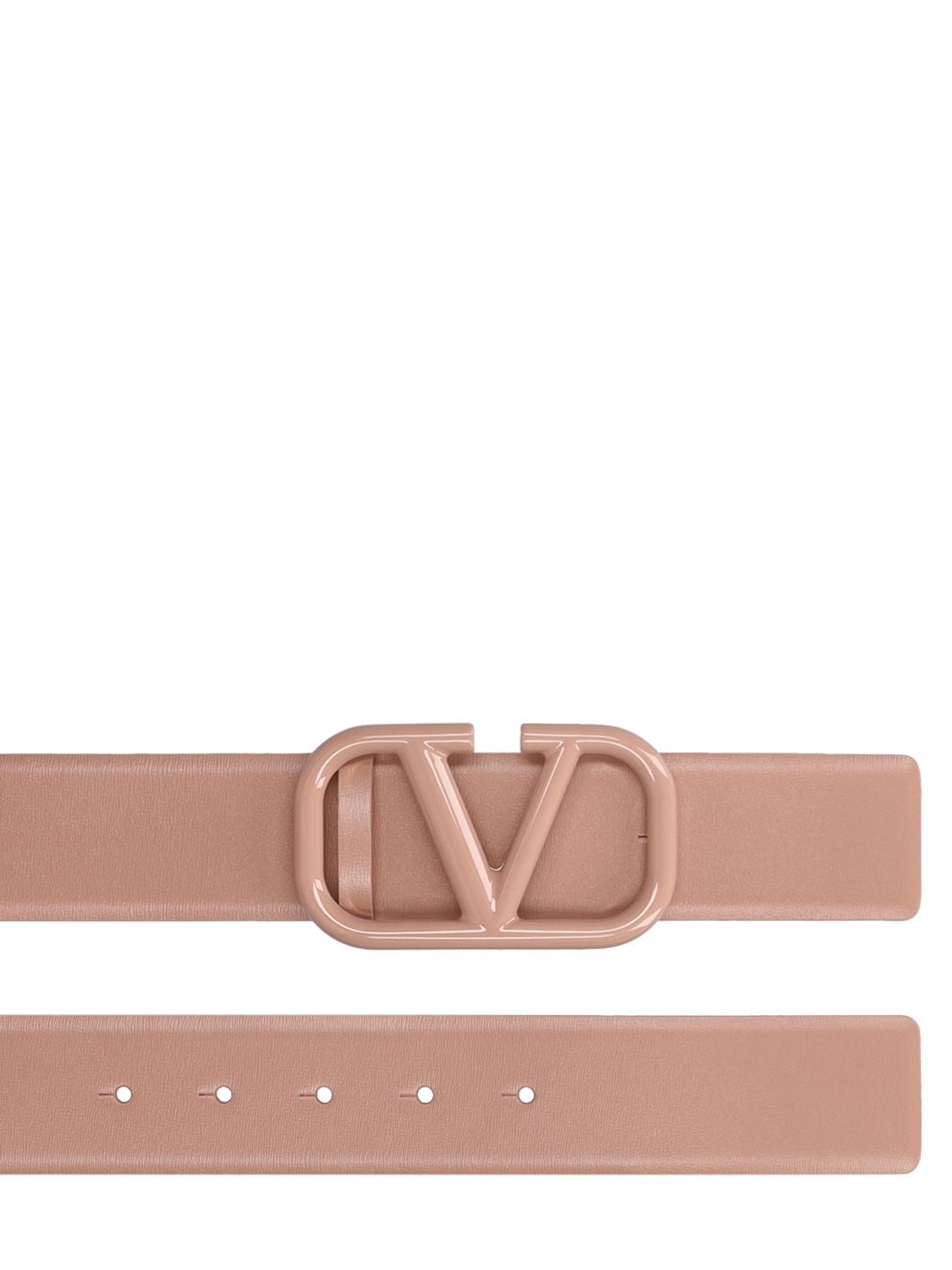 Shop Valentino 40mm Vlogo Signature Belt In Rose Cannelle