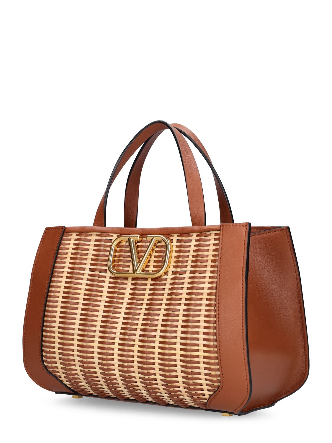 Shop Valentino Small Vlogo Signature Tote Bag In Naturale Opaco