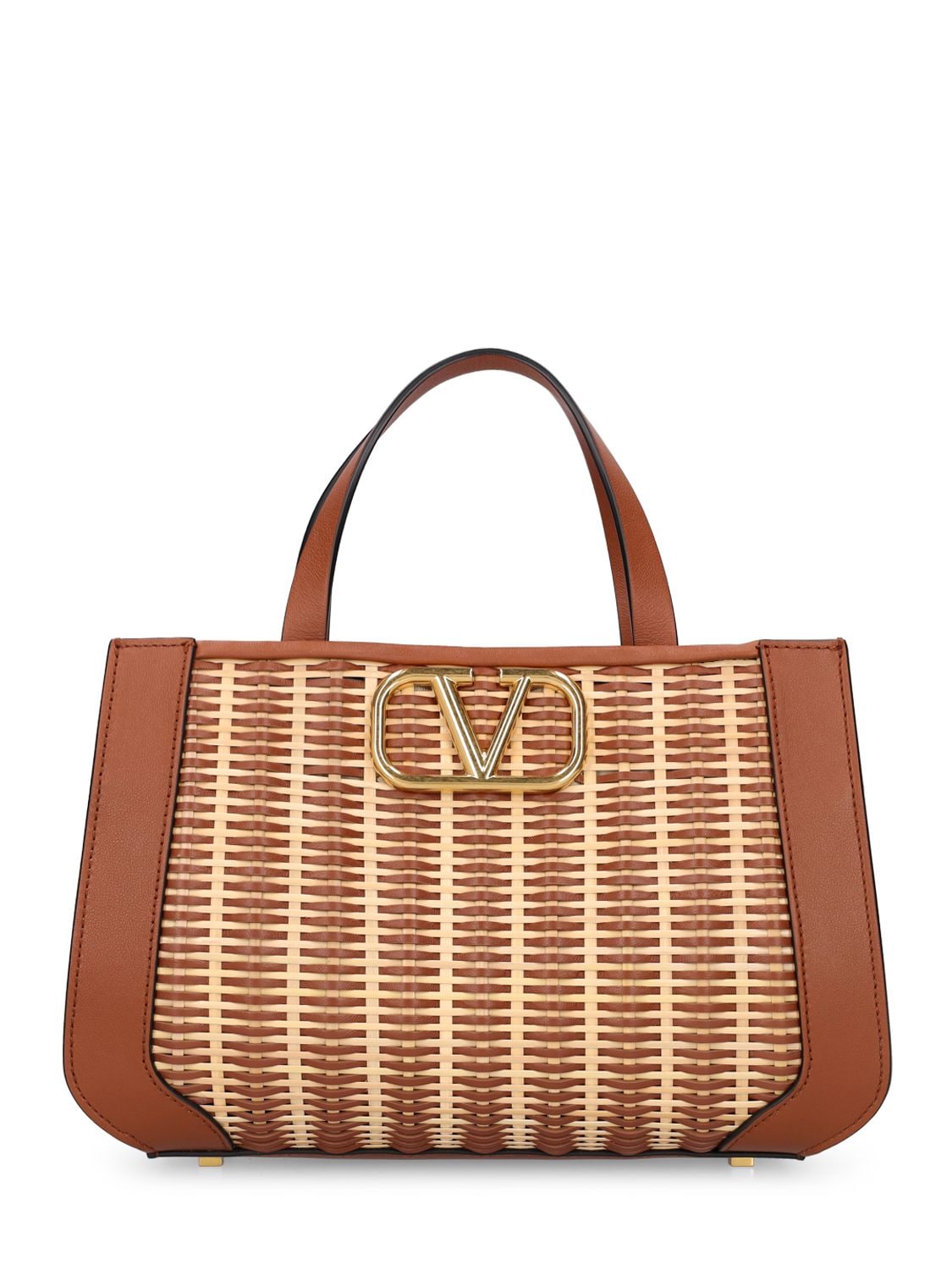 Shop Valentino Small Vlogo Signature Tote Bag In Naturale Opaco