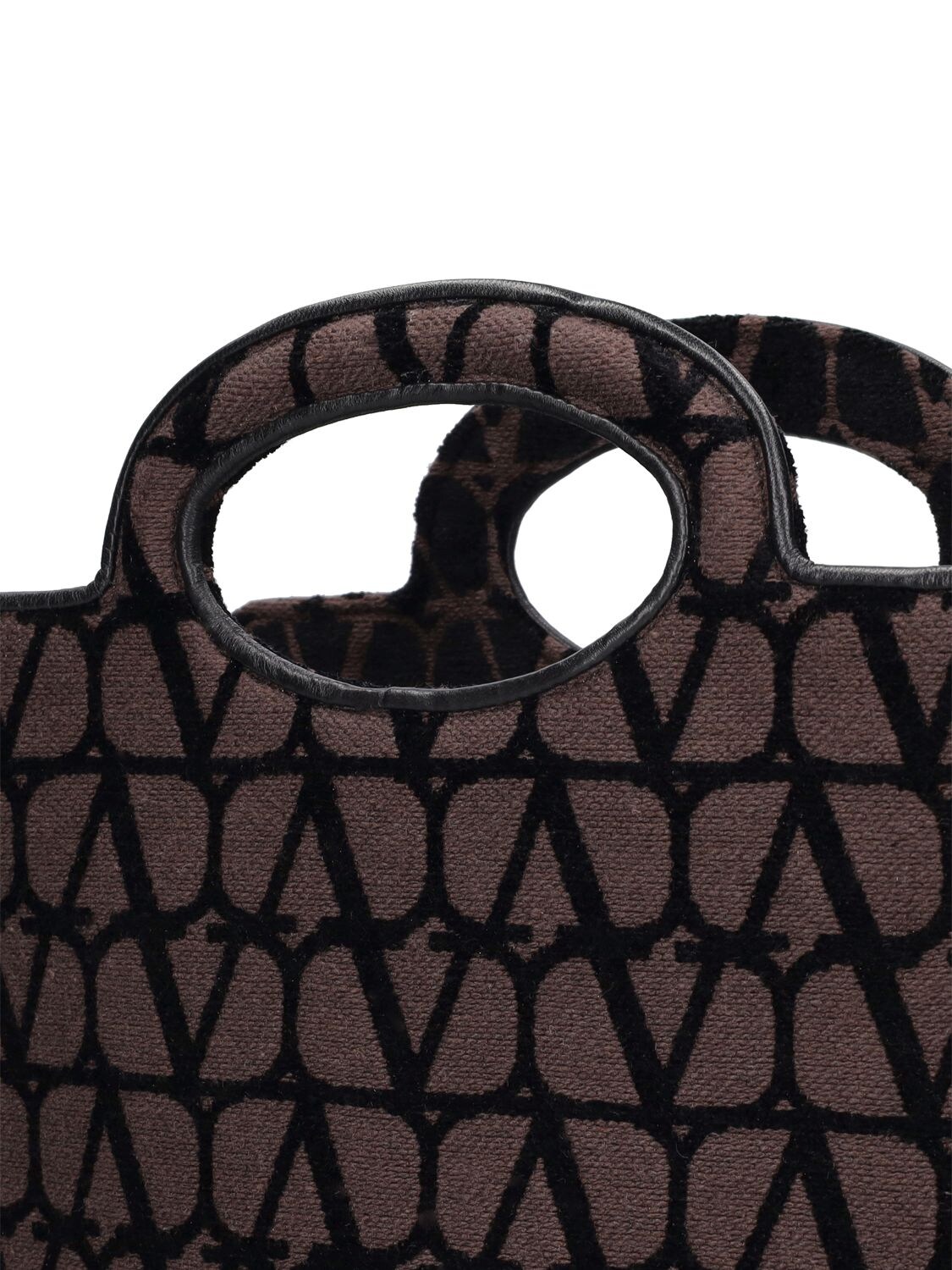 Shop Valentino Small Le Troisième Monogram Tote Bag In Fondant,nero