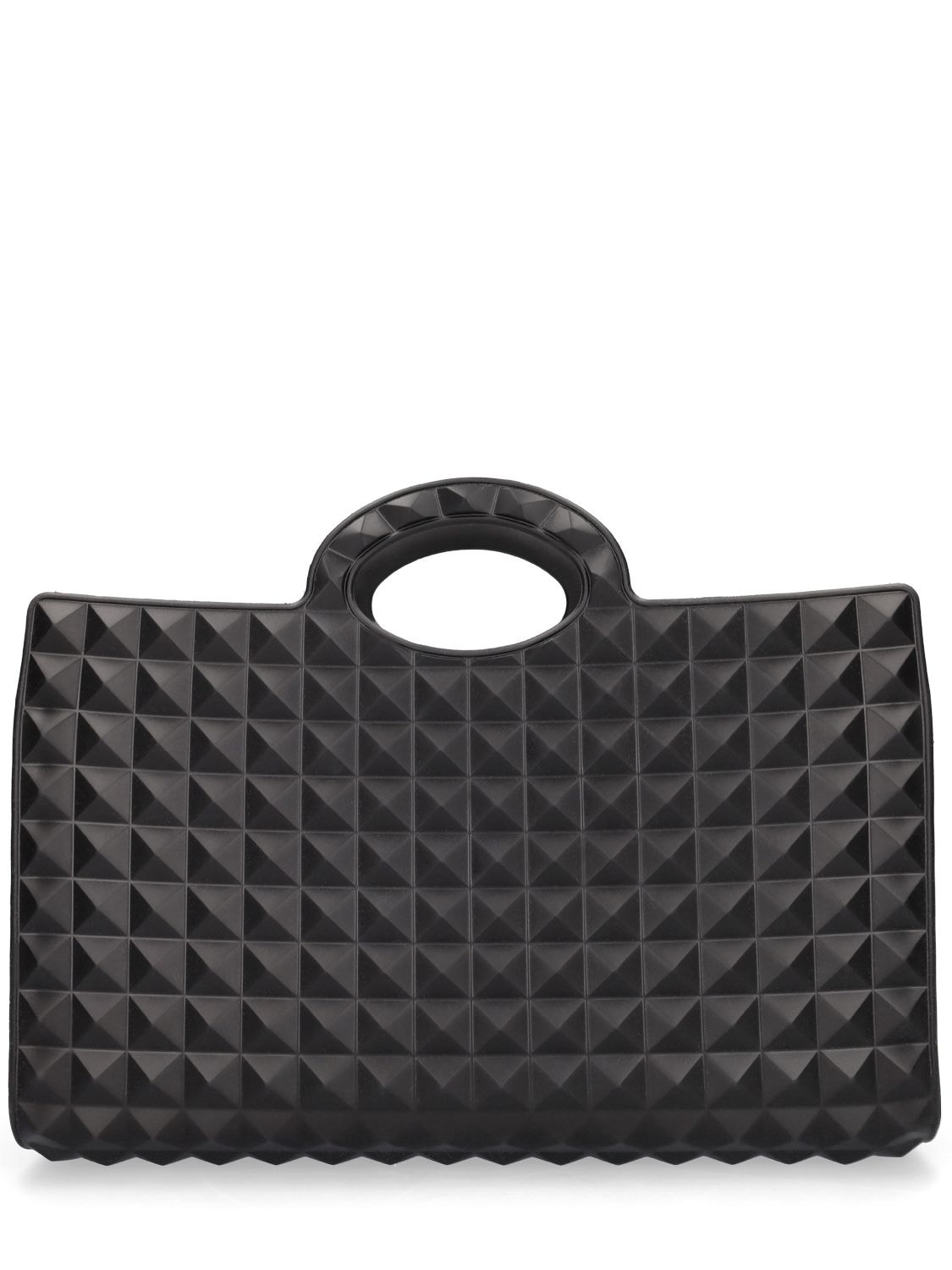 Shop Valentino Le Troisième Rubber Tote Bag In Black
