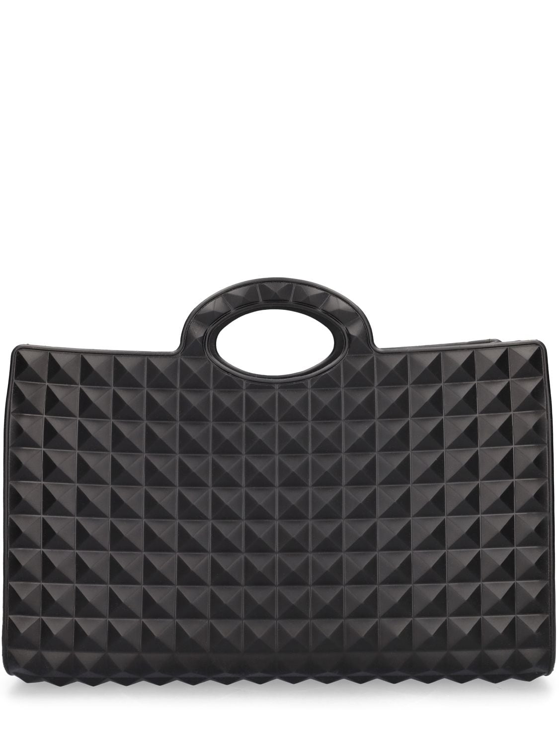 Shop Valentino Le Troisième Rubber Tote Bag In Black