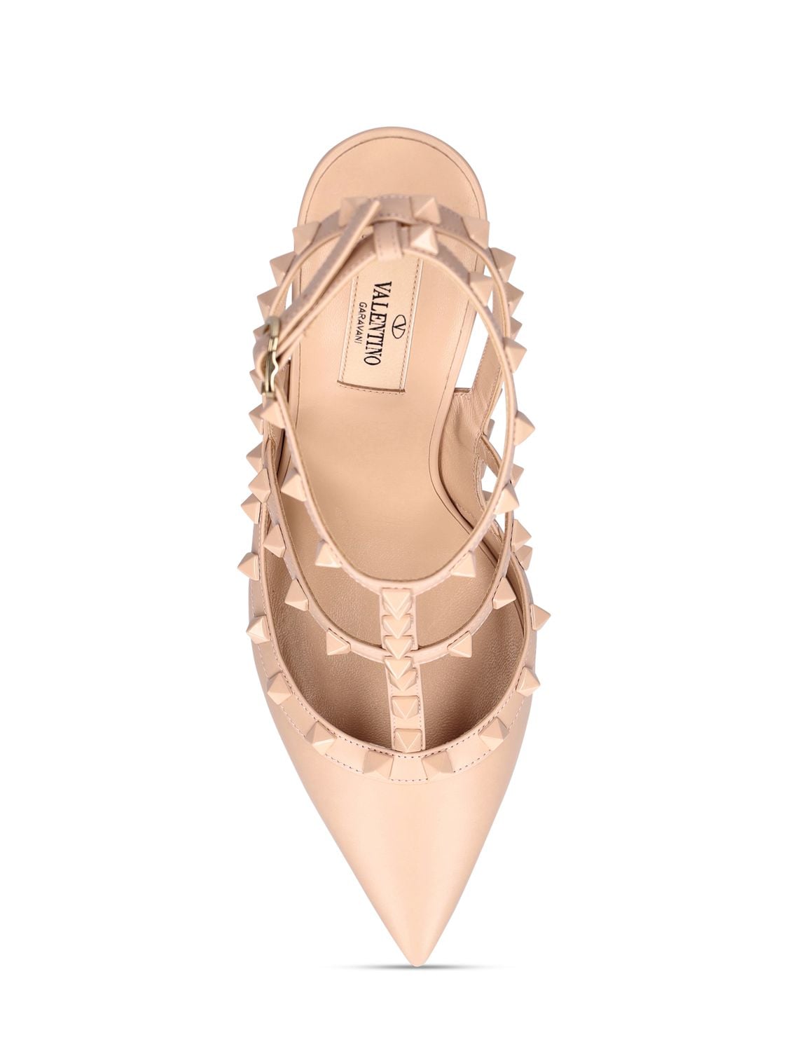Shop Valentino 100mm Rockstud Leather Pumps In Nude