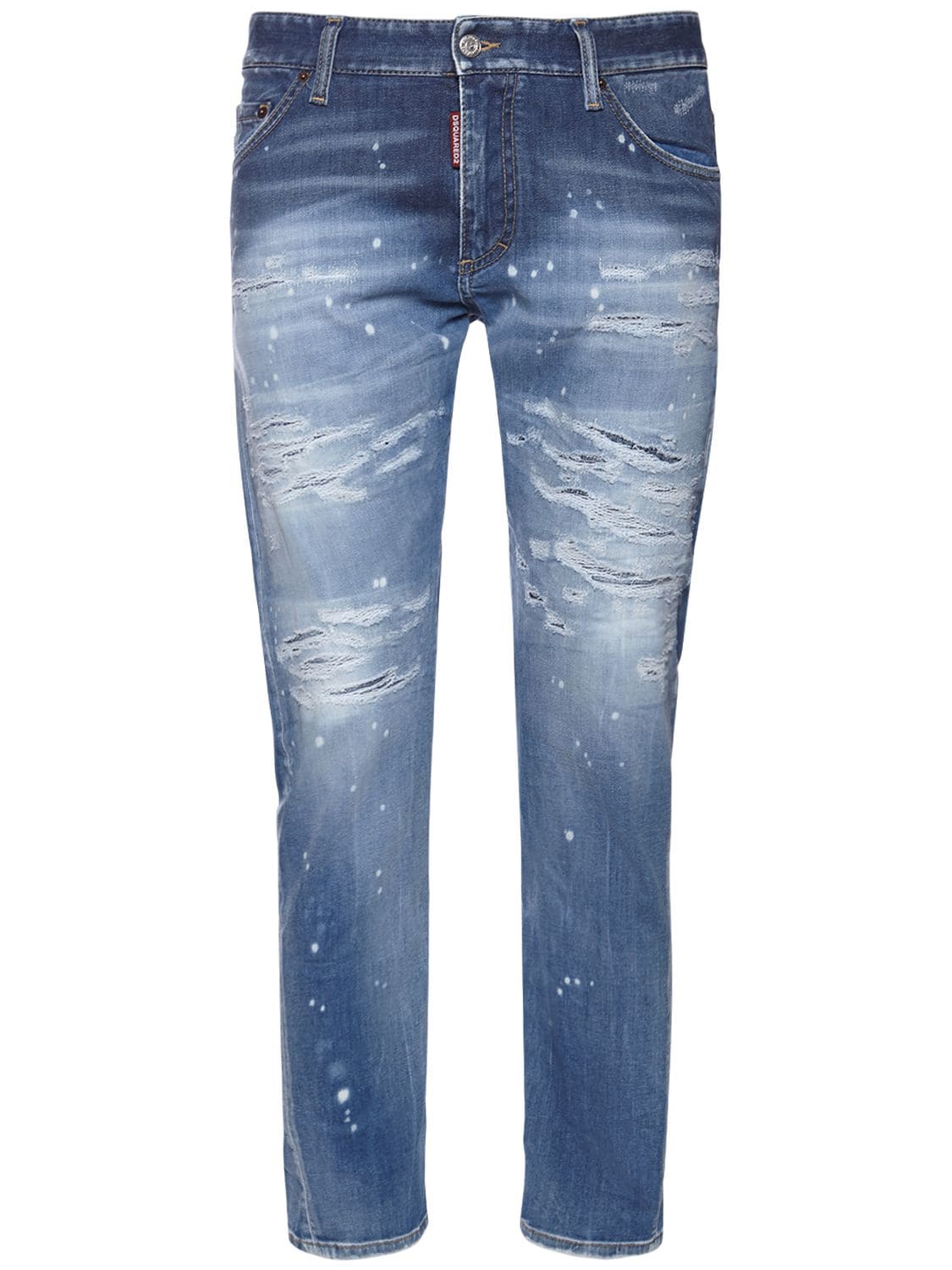 Sexy Twist Cotton Denim Jeans In Blue