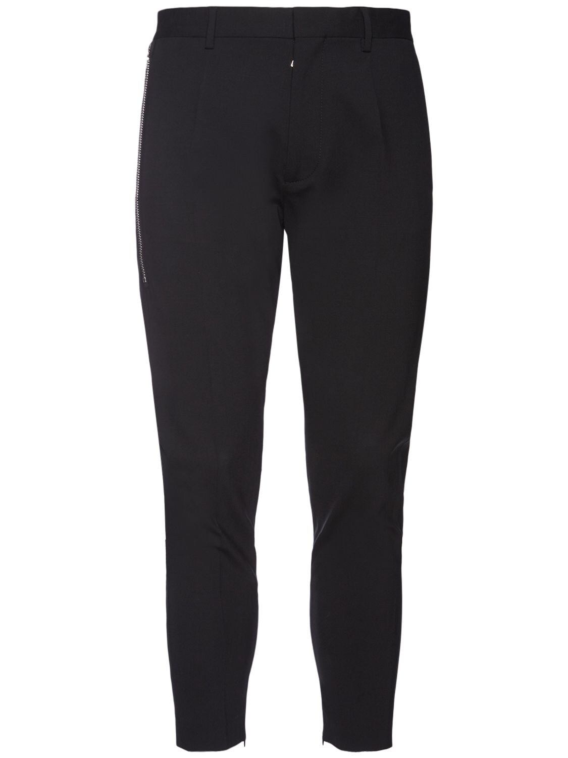 Shop Dsquared2 Skinny Tech Wool Pants In Black