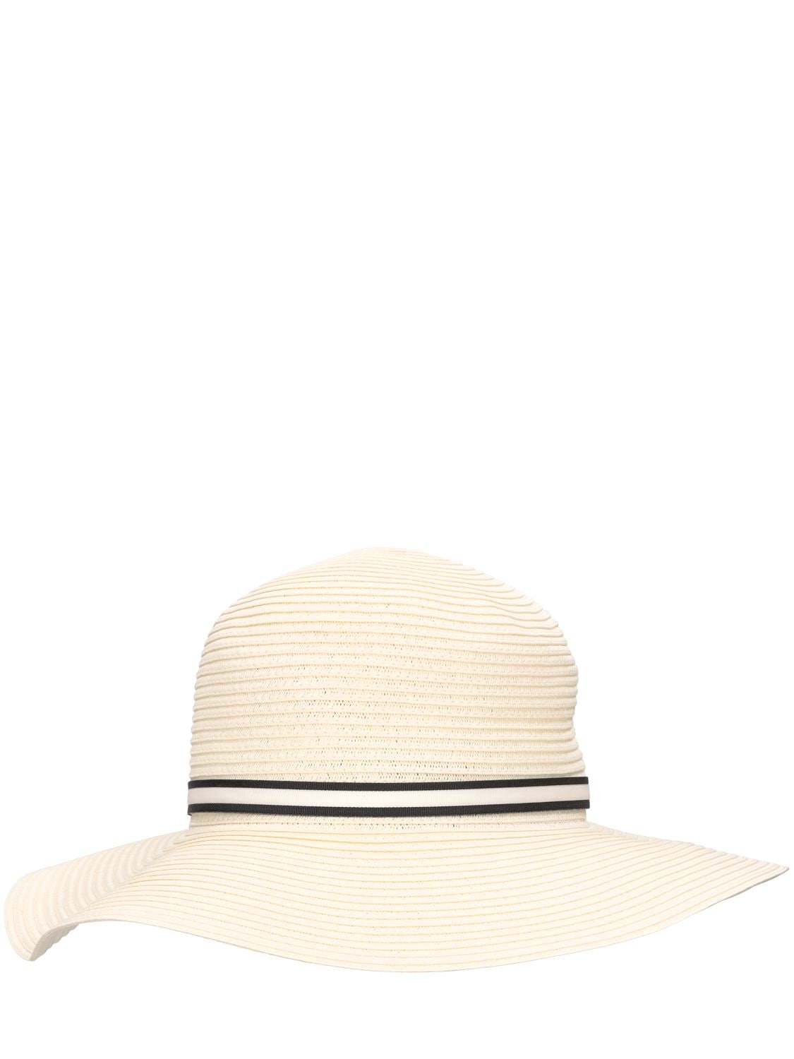 Shop Borsalino Giselle Straw Foldable Hat In White