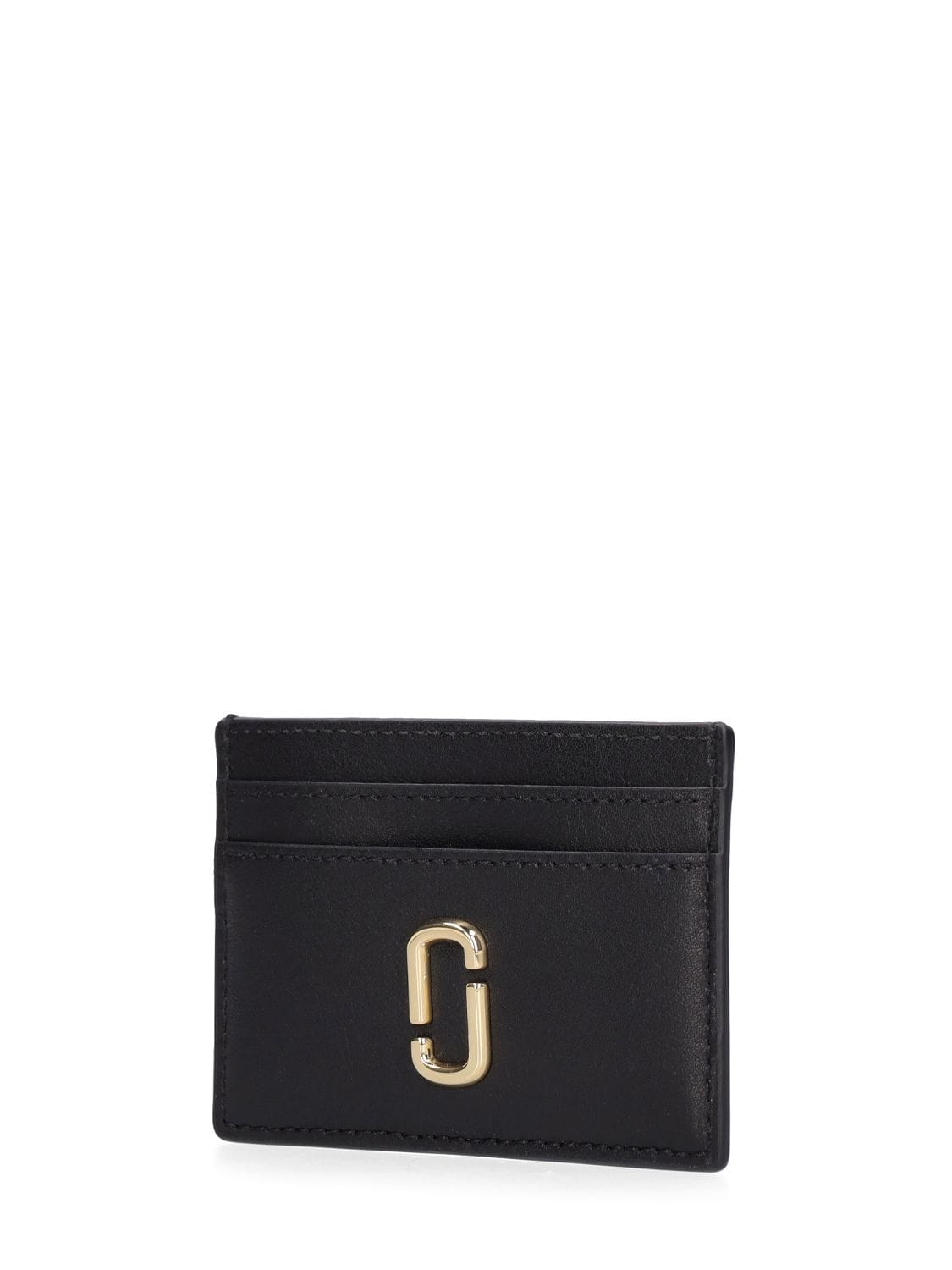 Shop Marc Jacobs Leather Card Holder In Black
