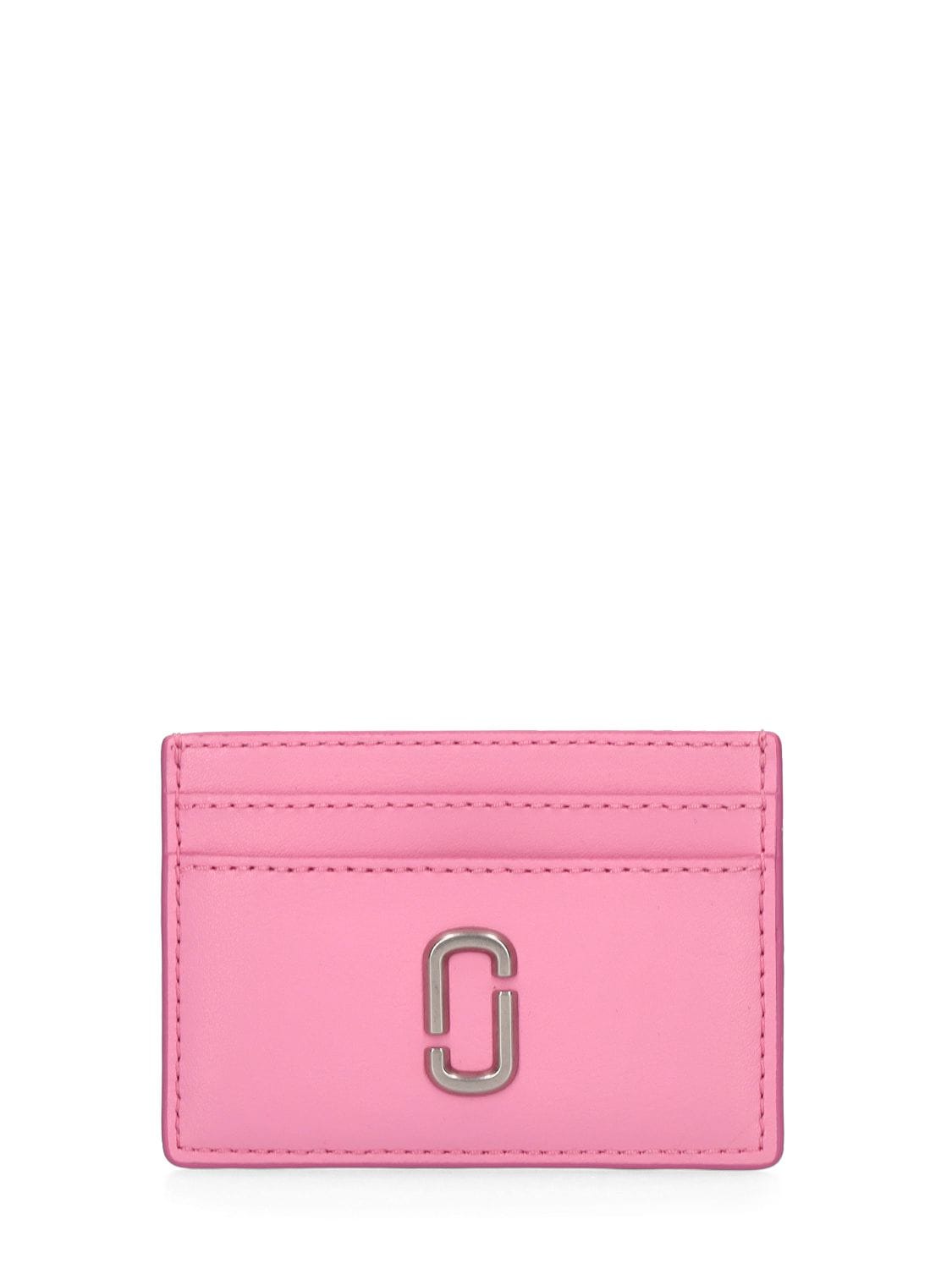 Marc Jacobs Leather Card Holder In Candy Pink