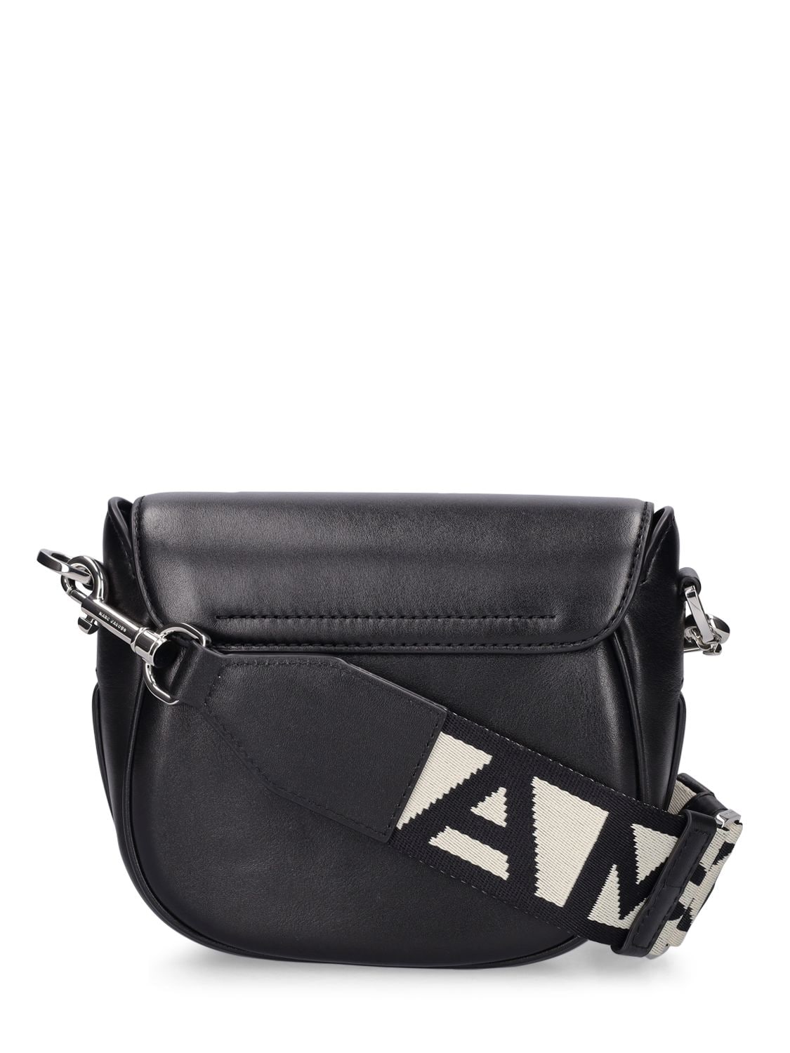 Shop Marc Jacobs The Small J Marc Leather Saddle Bag In Black