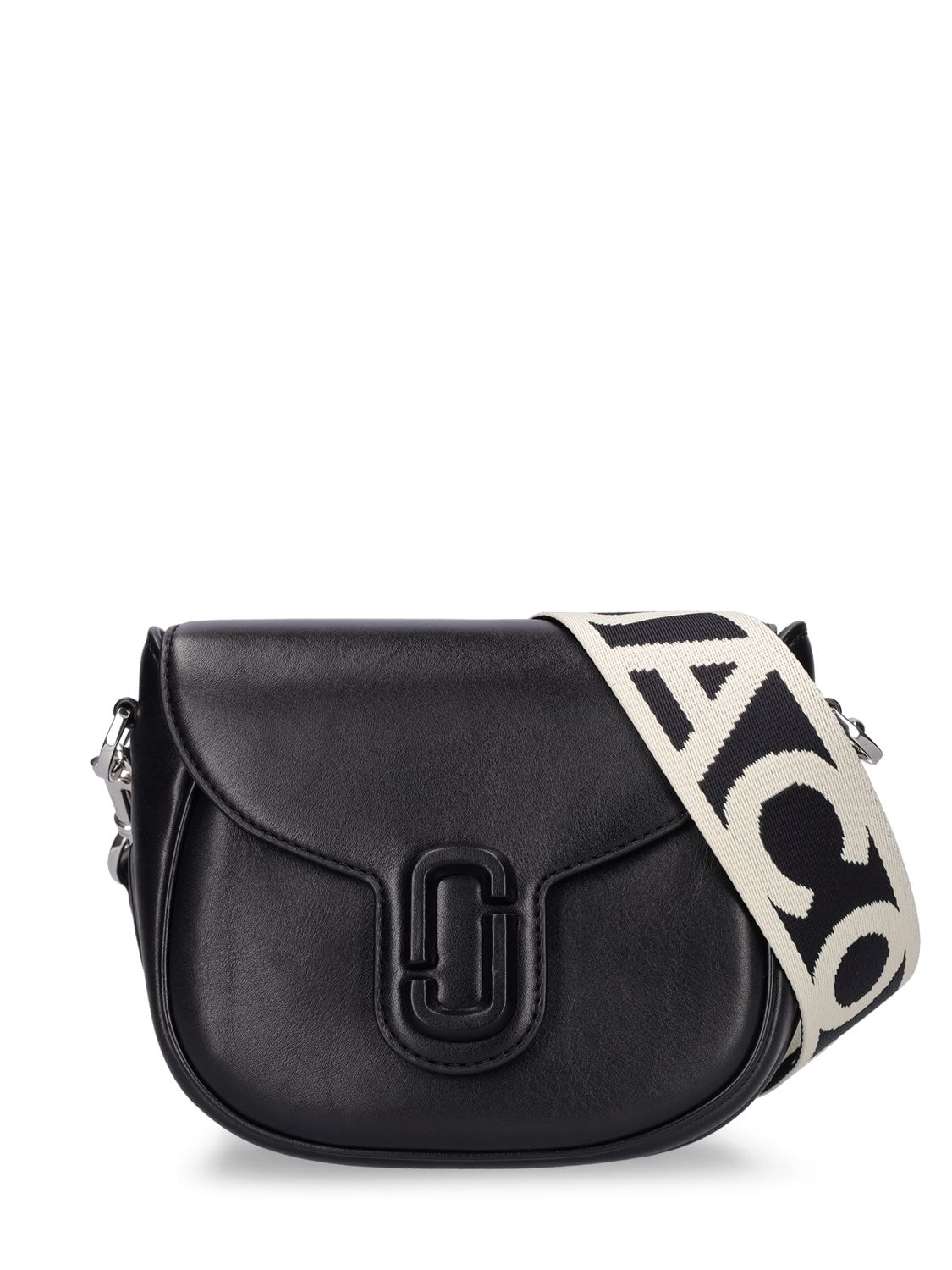 Marc Jacobs The Small Saddle Leather Shoulder Bag In Black