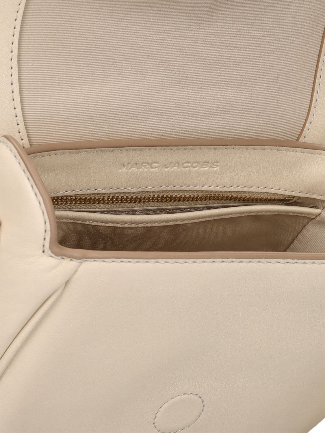 Shop Marc Jacobs Small The Covered J Marc Leather Bag In Cloud White