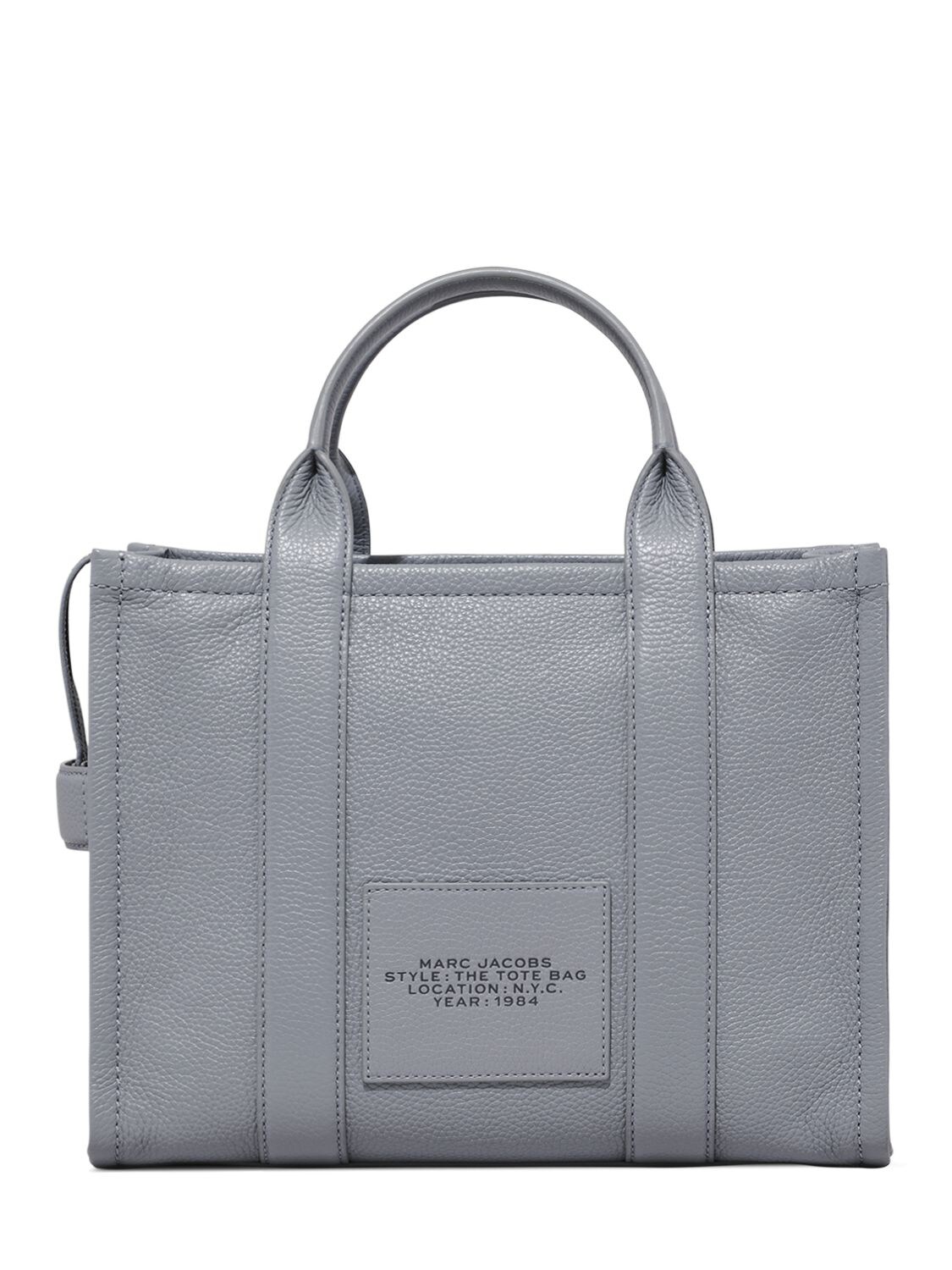 Marc Jacobs The Leather Medium Wolf Grey Tote Bag