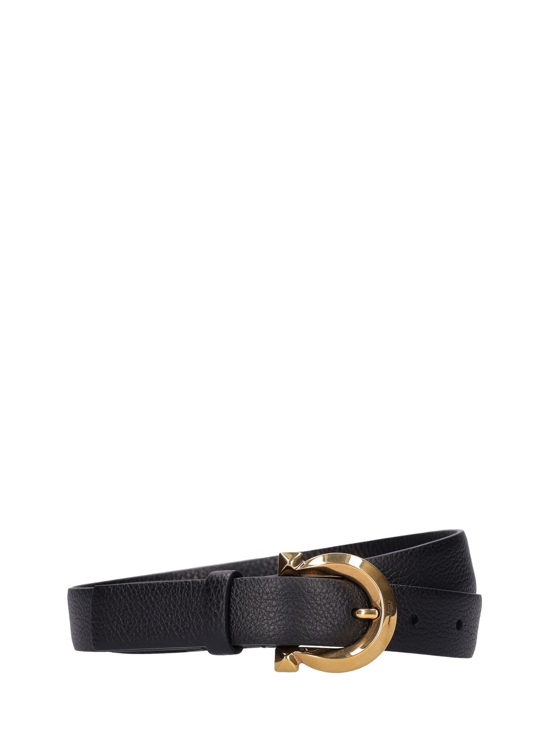 Ferragamo 2.5 Leather Belt In Black