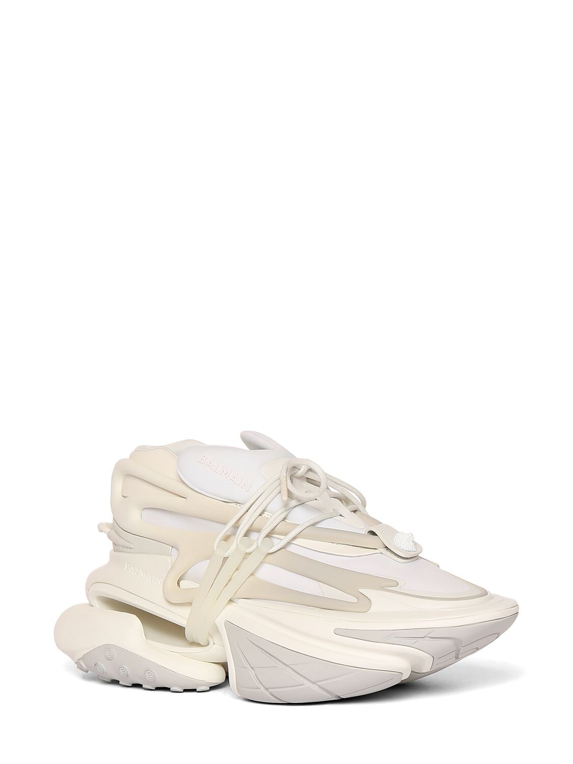 Shop Balmain Unicorn Neoprene & Leather Sneakers In White